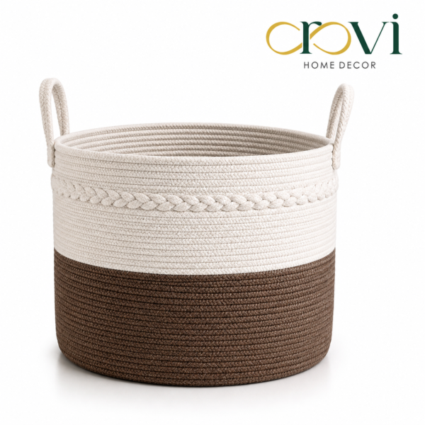 OROVI Maison Handwoven Laundry Basket