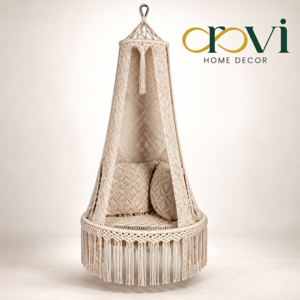 OROVI Serenity Macramé Hanging Swing Chair