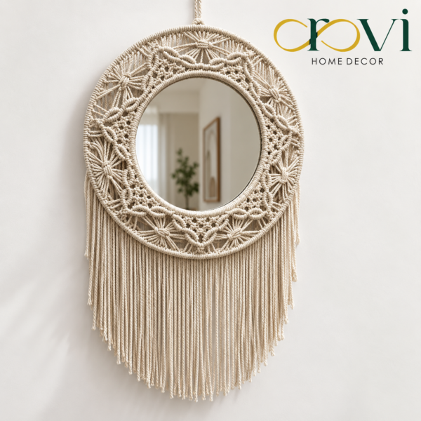 Orovi Élan Cotton Macramé Mirror