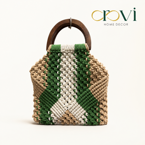 Orovi Verde Loom Macramé Bag