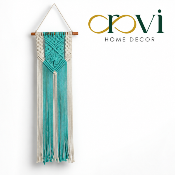 Aurelia Teal Cotton Loom Wall Hanging