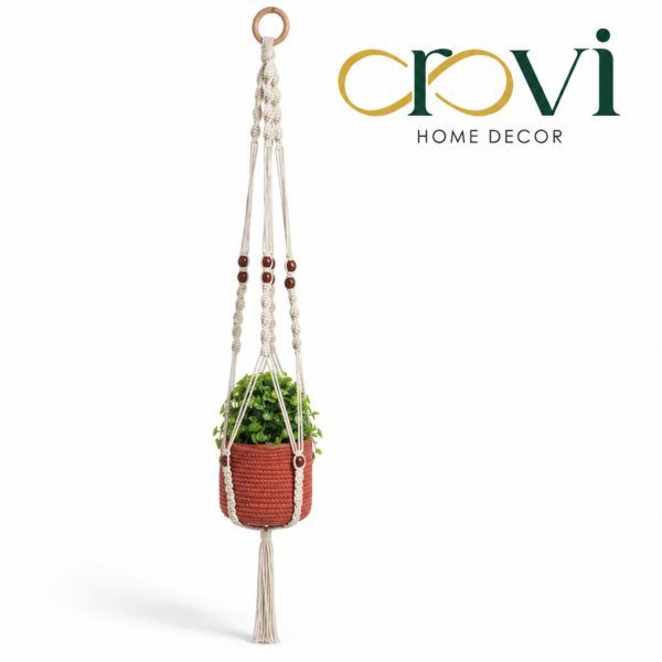 OROVI Élancé Natural Cotton Macramé Plant Hanger