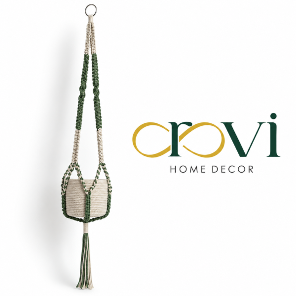 OROVI Verdant Loom™ 36" Natural Cotton Rope Plant Hanger