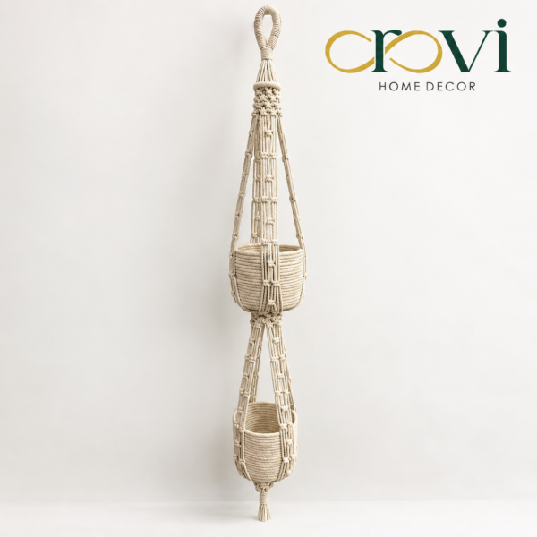 OROVI Élan™ Double-Tier Macramé Plant Hanger