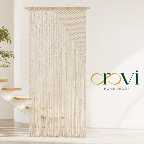 OROVI Élan — Natural Cotton Macramé Door Curtain