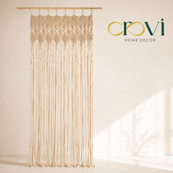 OROVI Solara Natural Cotton Macramé Curtain