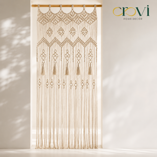 OROVI ÉLAN — Handcrafted Natural Cotton Macramé Curtain