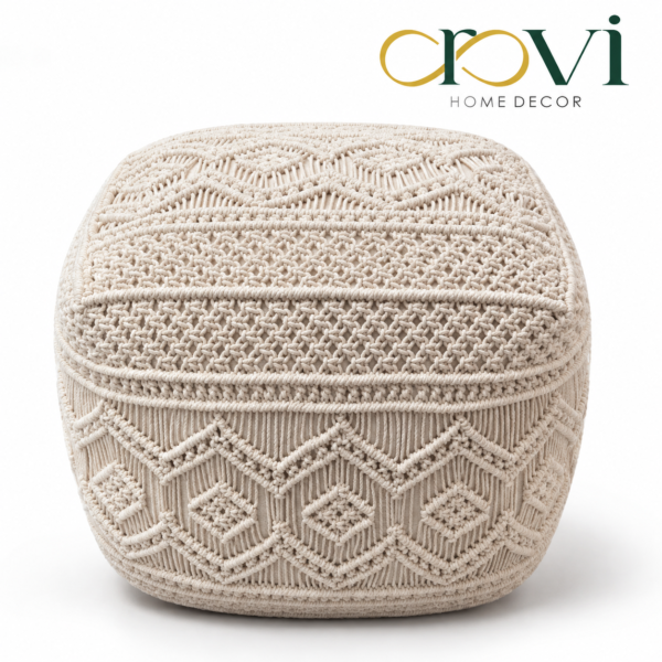 OROVI Élan Macramé Pouffe